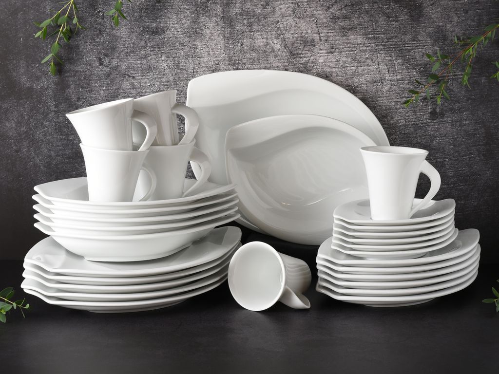 CreaTable, 14742, Acacia Weiss, Kombiservice 30-tlg
