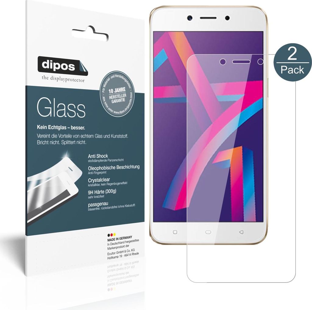 NBR 2x dipos Glass klar Oppo A71 2018