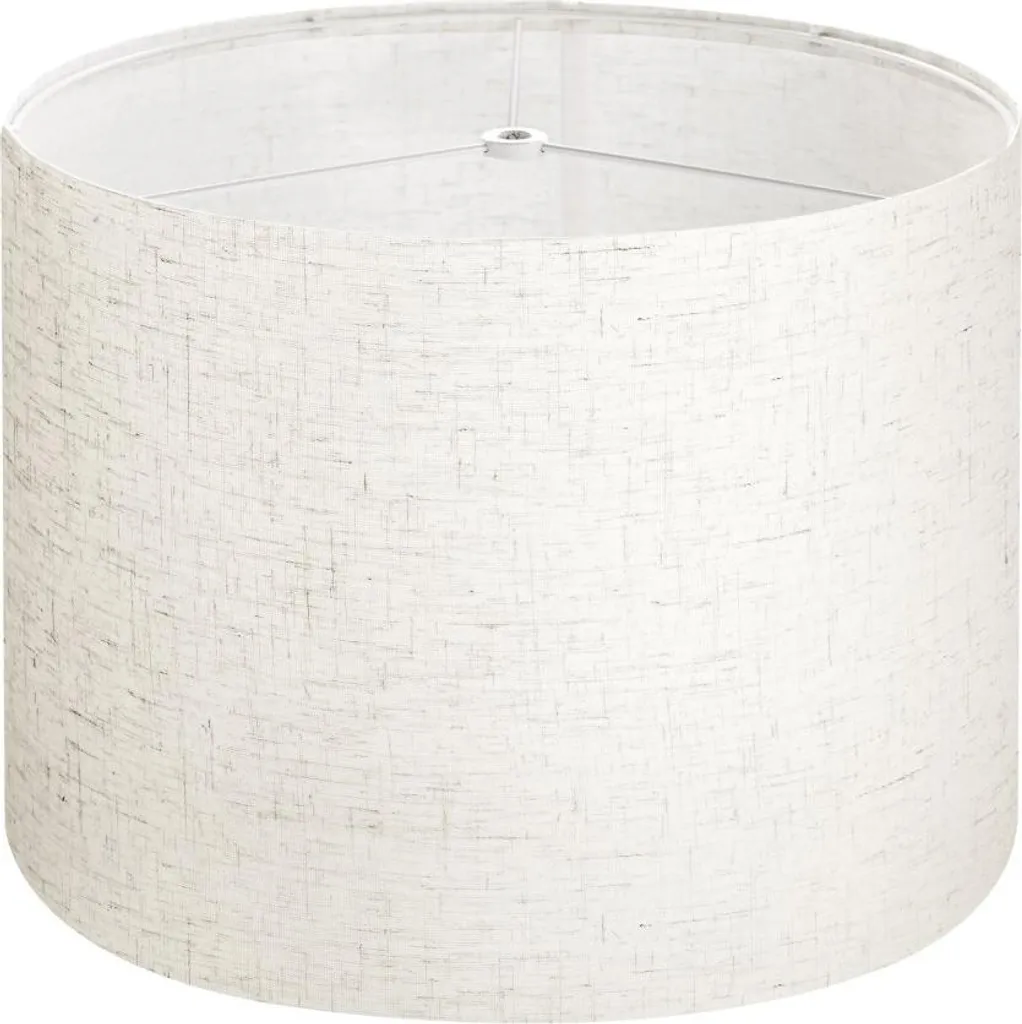 Abat-jour Tambour 33x33x25cm en Lin Moyen Clair - Luminaire de Salon