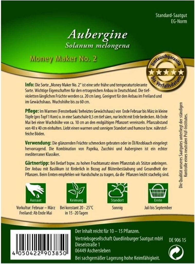 Aubergine, Money Maker No. 2 F1 Produktbild 