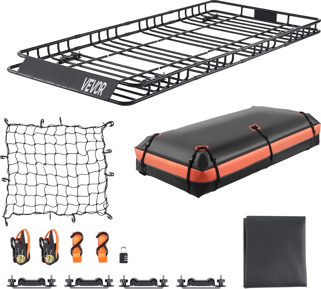 VEVOR Dachträgerkorb Autodachkorb (2120 x 990 x 105 mm) Universal Dachgepäckträger, (Maximale Belastung 113,4 kg), Dachgepäckträger für SUV T...