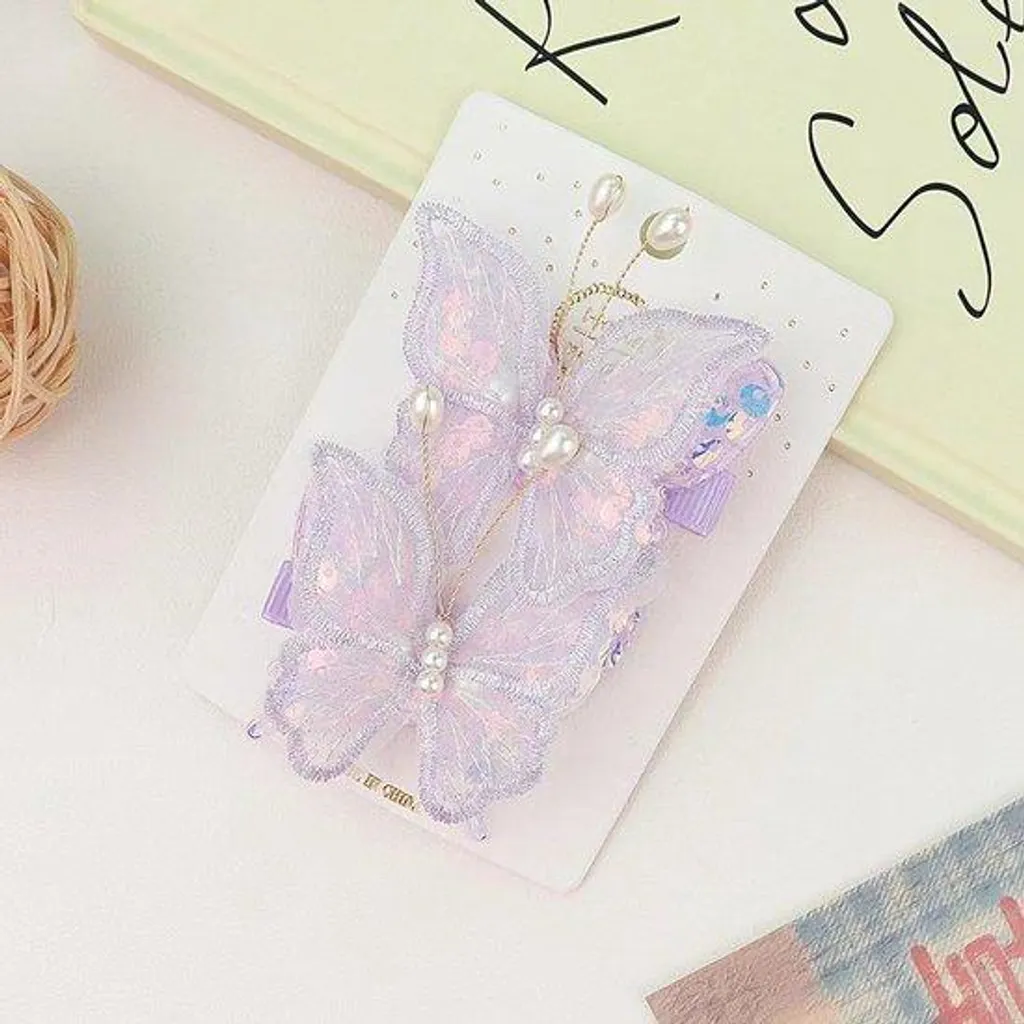 Pinces à cheveux violettes pour enfant, accessoires coiffure anniversaire