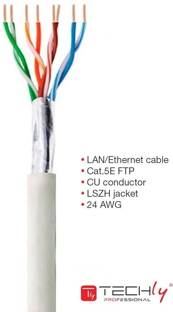 Câble Cat5e blindé Techly 305m contre interférences et pertes de signal - 3