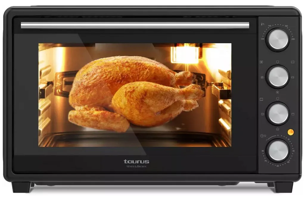 Mini Four Électrique Taurus 45L 2000W Noir avec 5 Modes de Cuisson