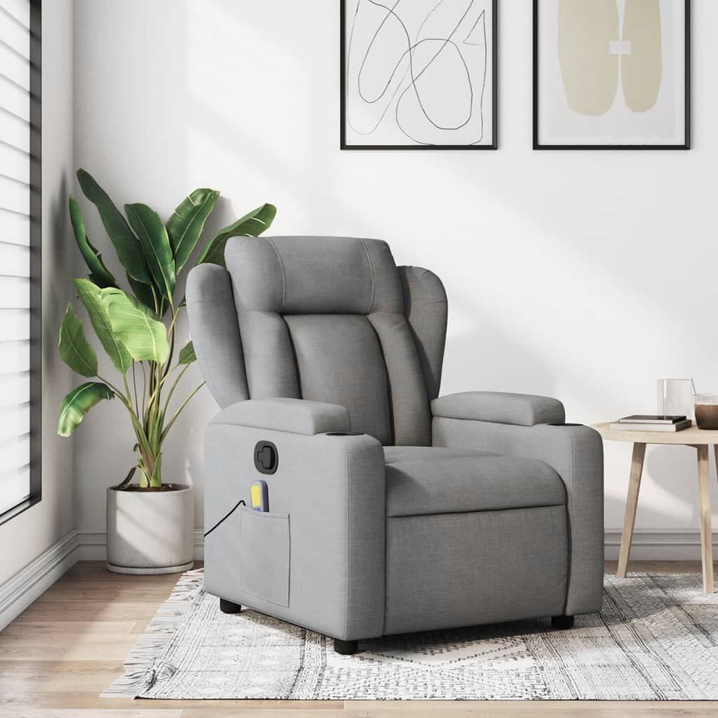 Masážní křeslo Light Grey Fabric Obrázek produktu 5