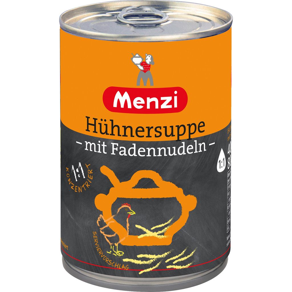 Soupe de poulet aux vermicelles Menzi 1 pour 1 concentrée Image du produit 
