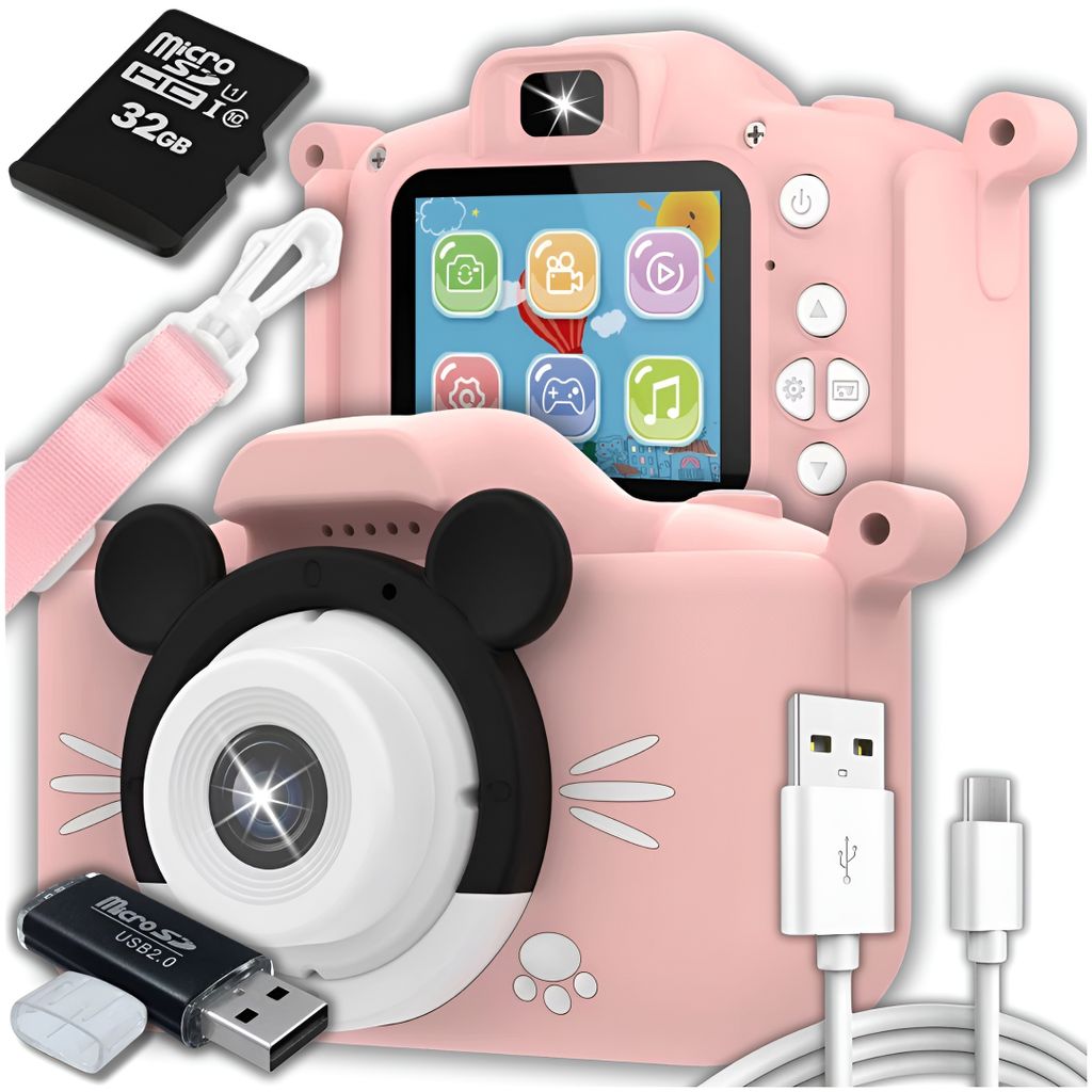 Digitale Fotokamera Für Kinder 40 Mp Spielzeugkamera Mit Spielen + 32-Gb-Karte