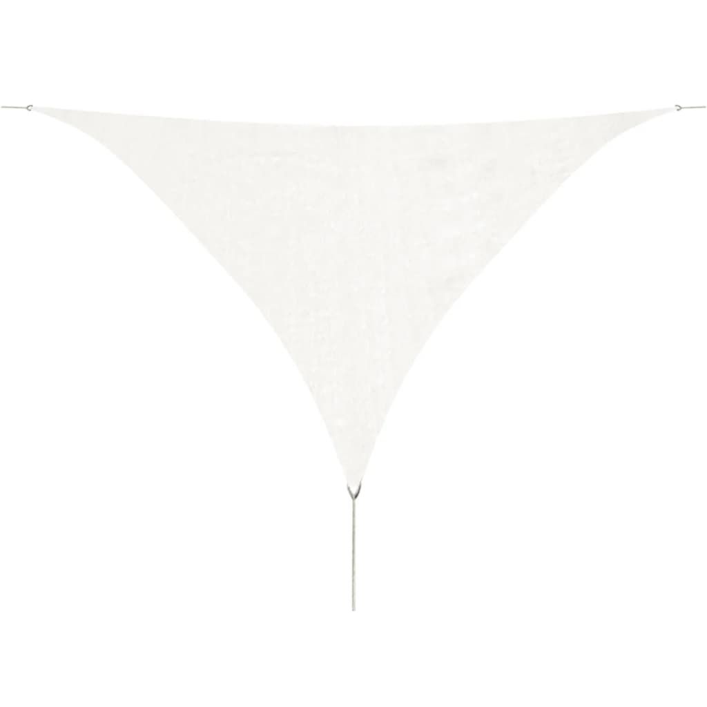 vidaXL Sonnensegel HDPE Dreieckig 5 x 5 x 5 m Weiß - Sonnenschirme & Sonnenschutze