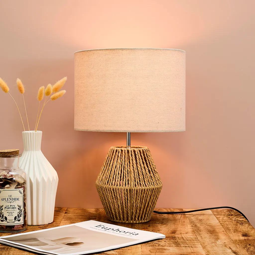 Lampe de Chevet Abat-jour Lin 35cm - Éclairage de Lecture pour Chambre