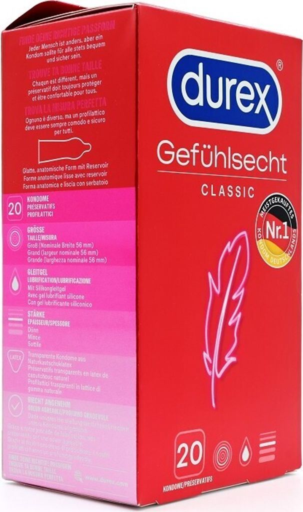 Préservatifs Durex Gefühlsecht classic 20 pcs Image du produit 