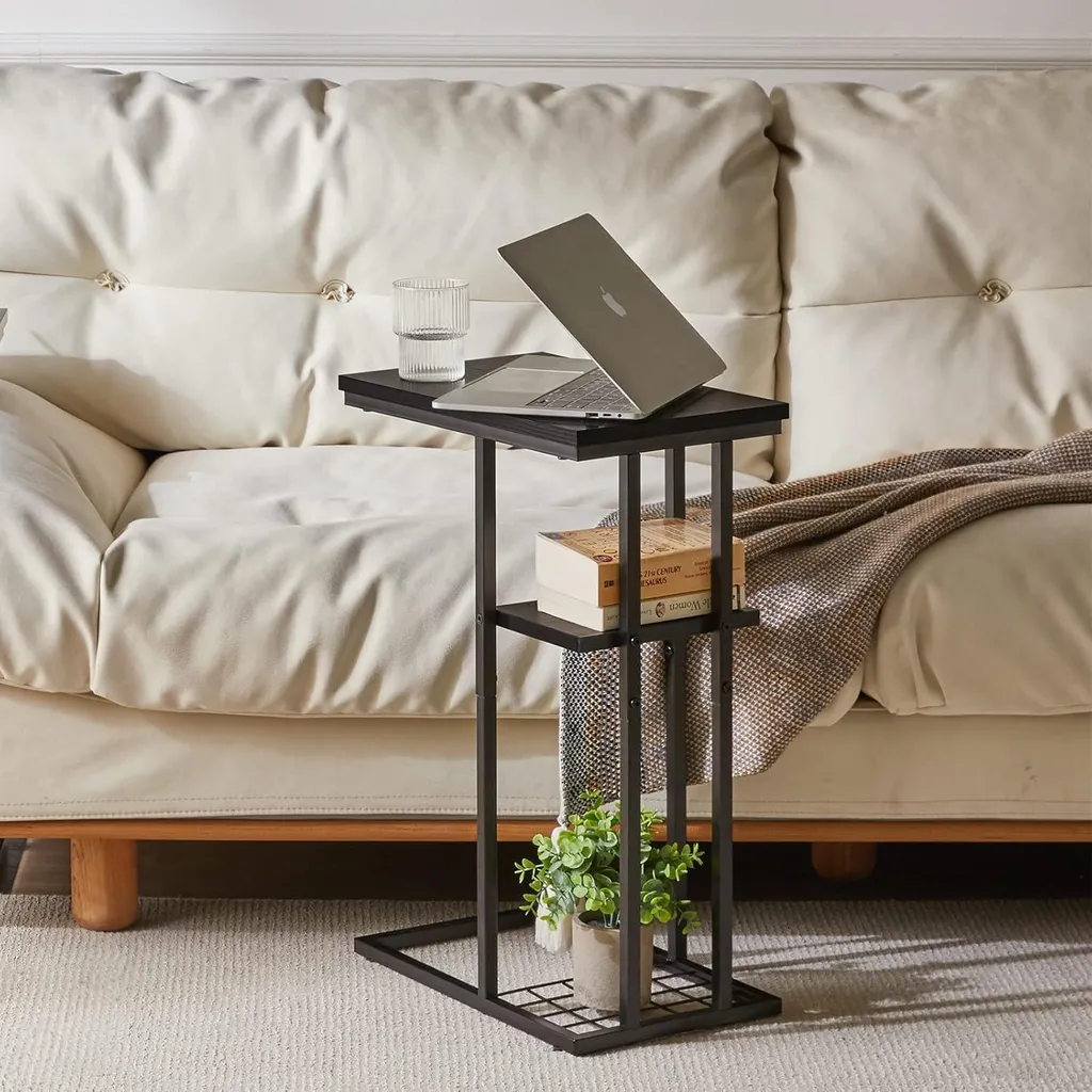 Table de Travail pour Canapé Support Ordinateur Portable Noir en C