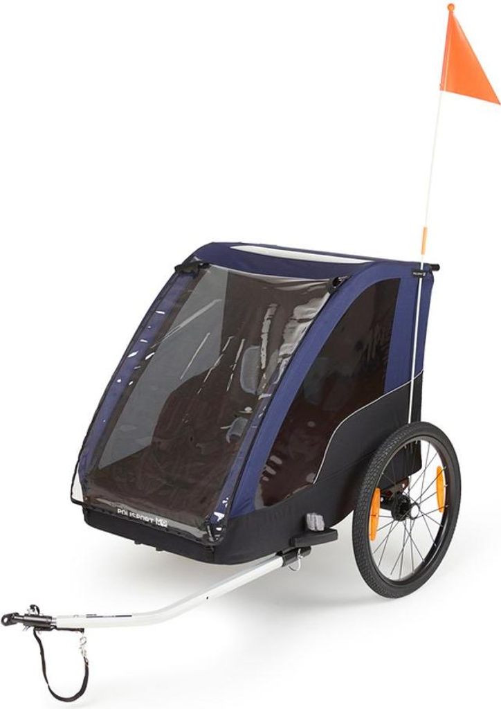 POLISPORT Kinderanhänger ohne Kinderwagen-Set Grau/Blau