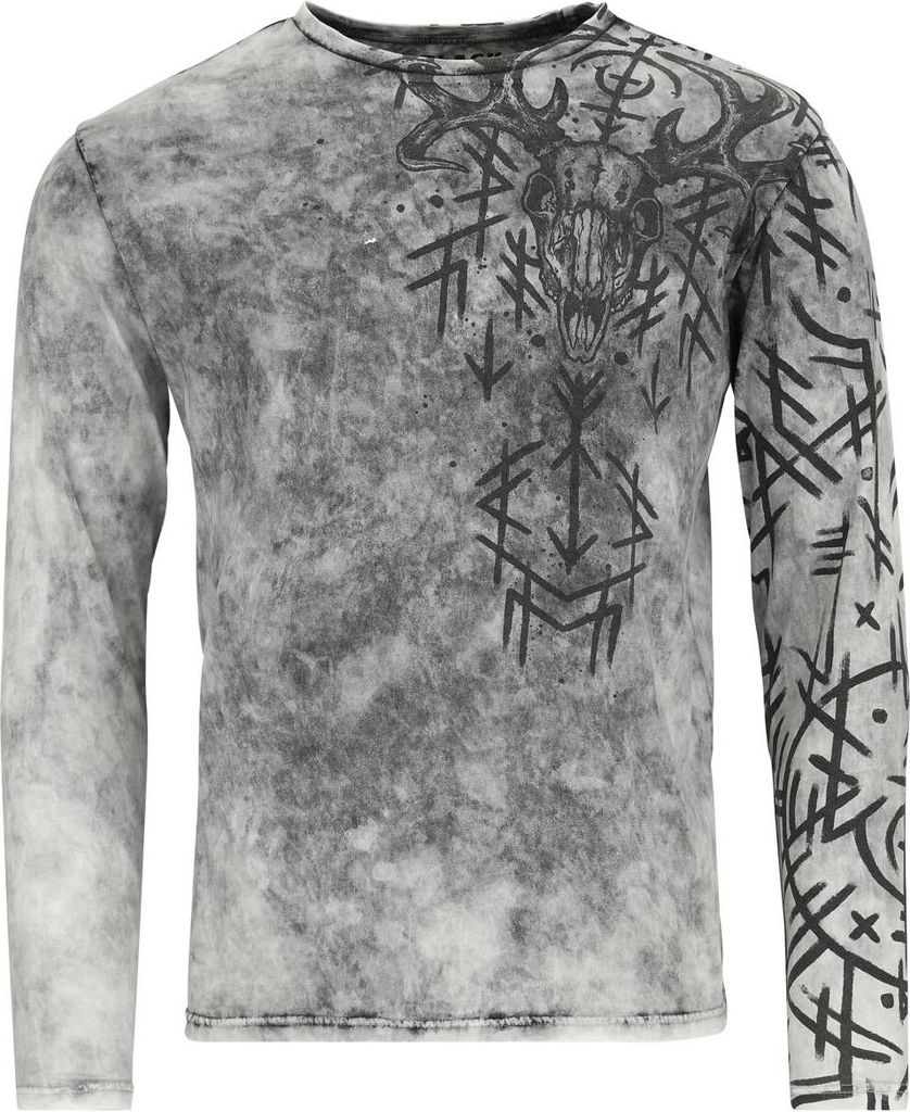 Black Premium by EMP Herren graues Langarmshirt mit Runen Produktbild 