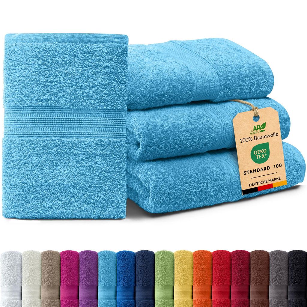 4er-Set ARIZONA Handtuch-Serie von AR Line – 100% Baumwolle, 500 g/m², 4er-Set Saunatücher XXL 100x200 cm, Türkis