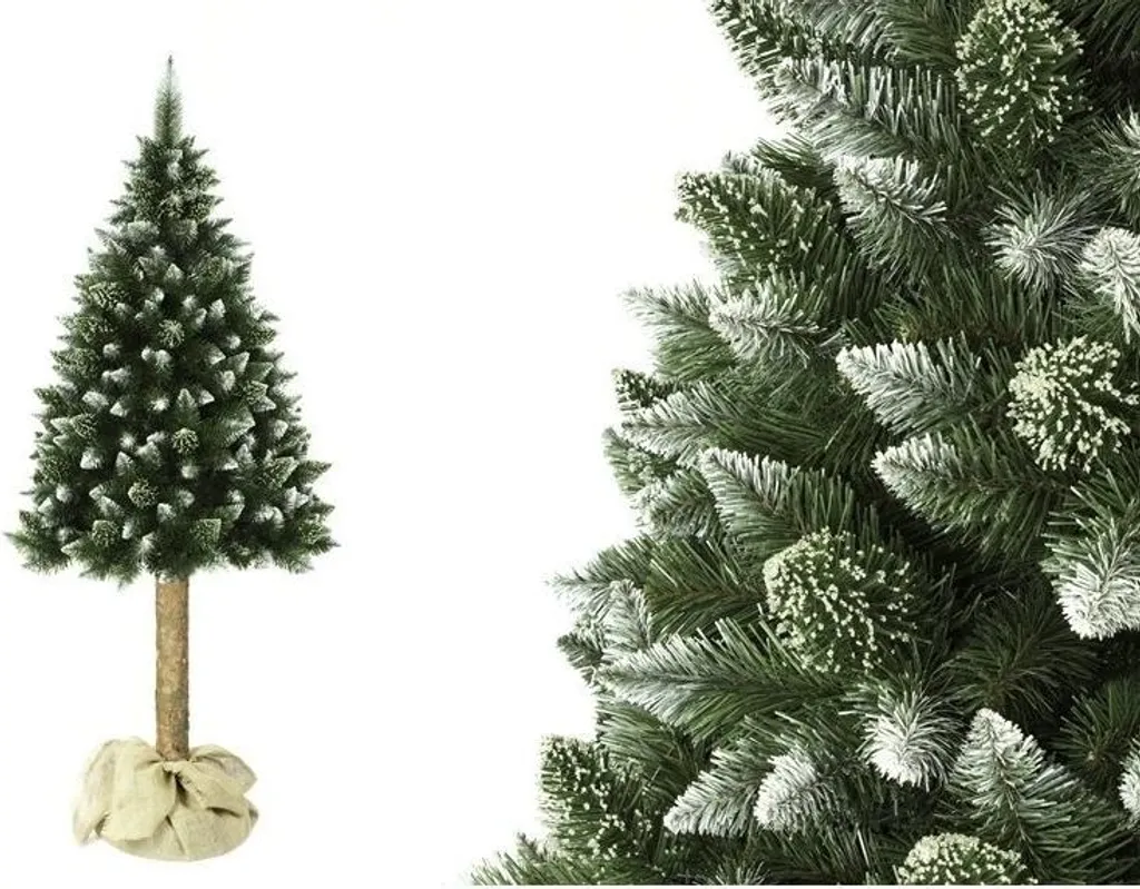 Arbre de Noël artificiel avec tronc 220 cm modulaire aspect naturel