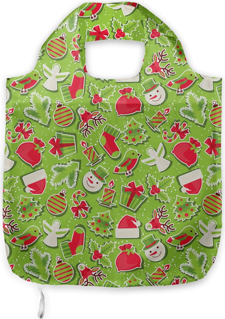 ABAKUHAUS Weihnachten Tragetasche aus Stoff, Weihnachten, Praktische Altagsmode Einkaufstaschen, Apfel, Grün, Rot
