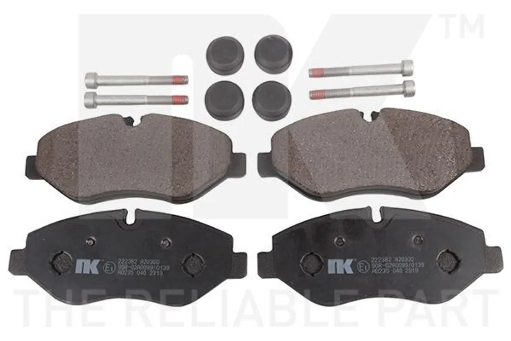 Plaquettes de frein NK 222382 anti-sifflement pour stopper l'usure