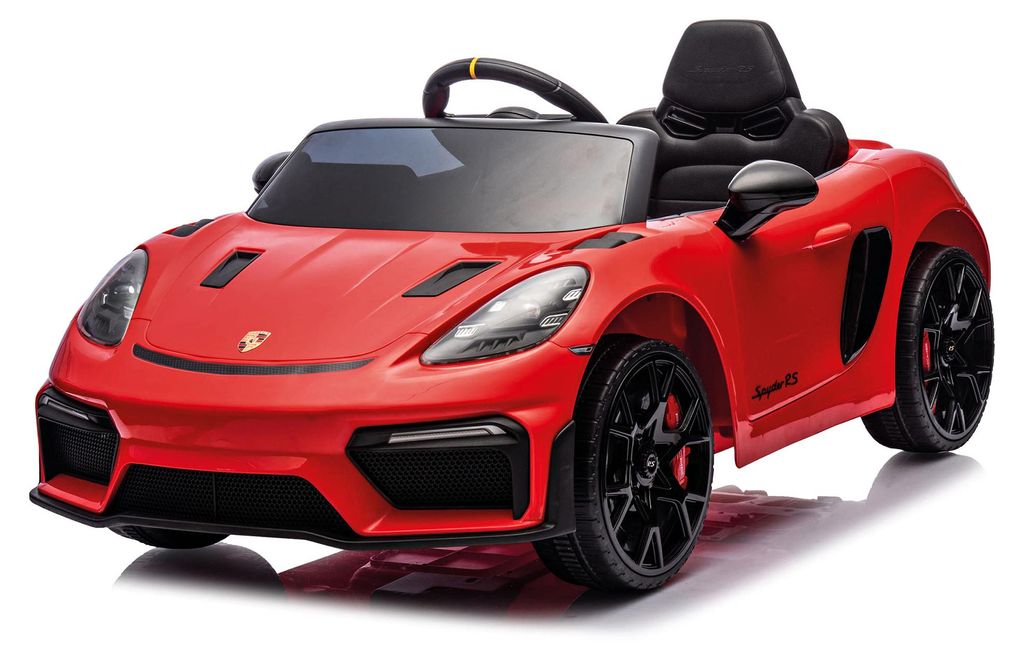 INJUSA Porsche Spyder 12V Elektroauto für Kinder ab 3 Jahren – Luxuskinderauto mit Licht & Sound