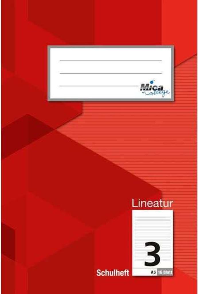 Schulheft A5 - Lineatur 3 - liniert - 16 Blatt Produktbild 
