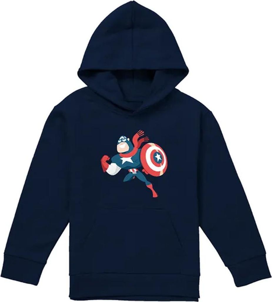 Captain America - "Holiday Outfit" Kapuzenpullover für Kinder, Zum Überziehen TV22587 (128) (Marine)