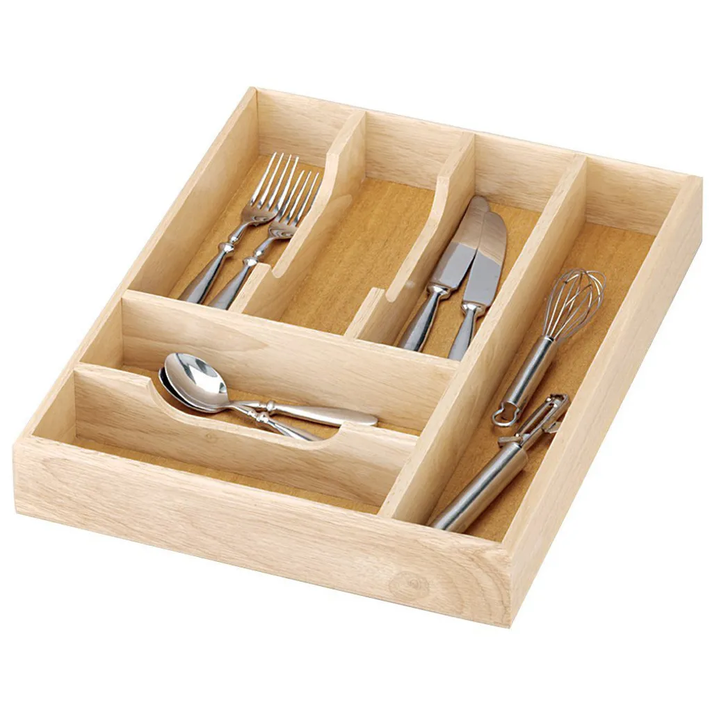 Organisateur de tiroir pour couverts en bois d'hévéa Zeller 34x43 cm
