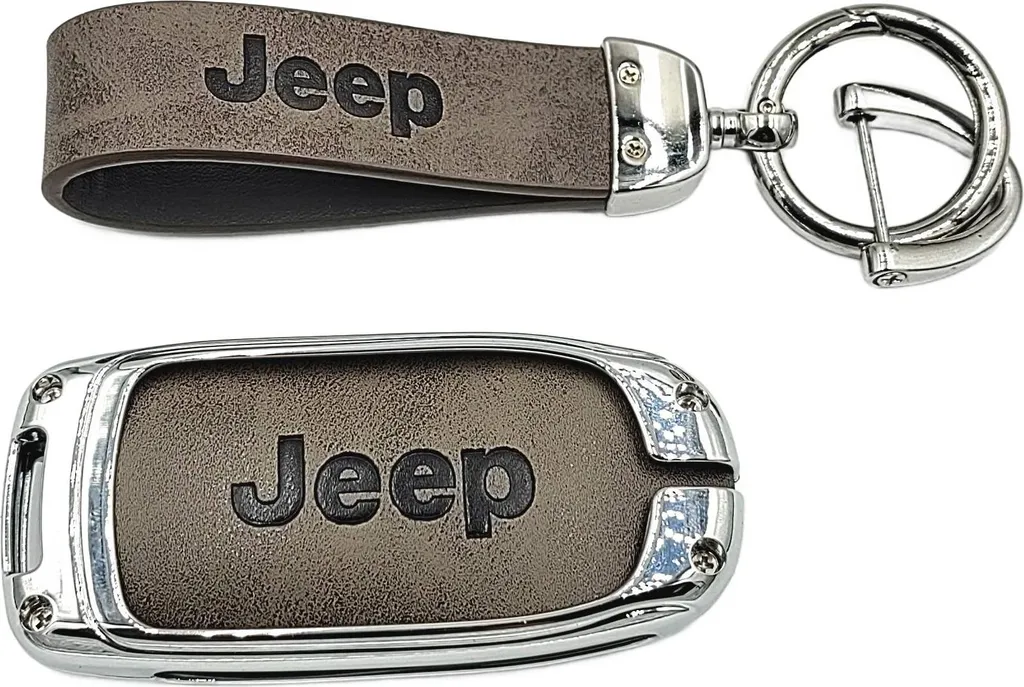 Cover Protettiva Jeep in Lega e Pelle per Chiavi Intelligenti