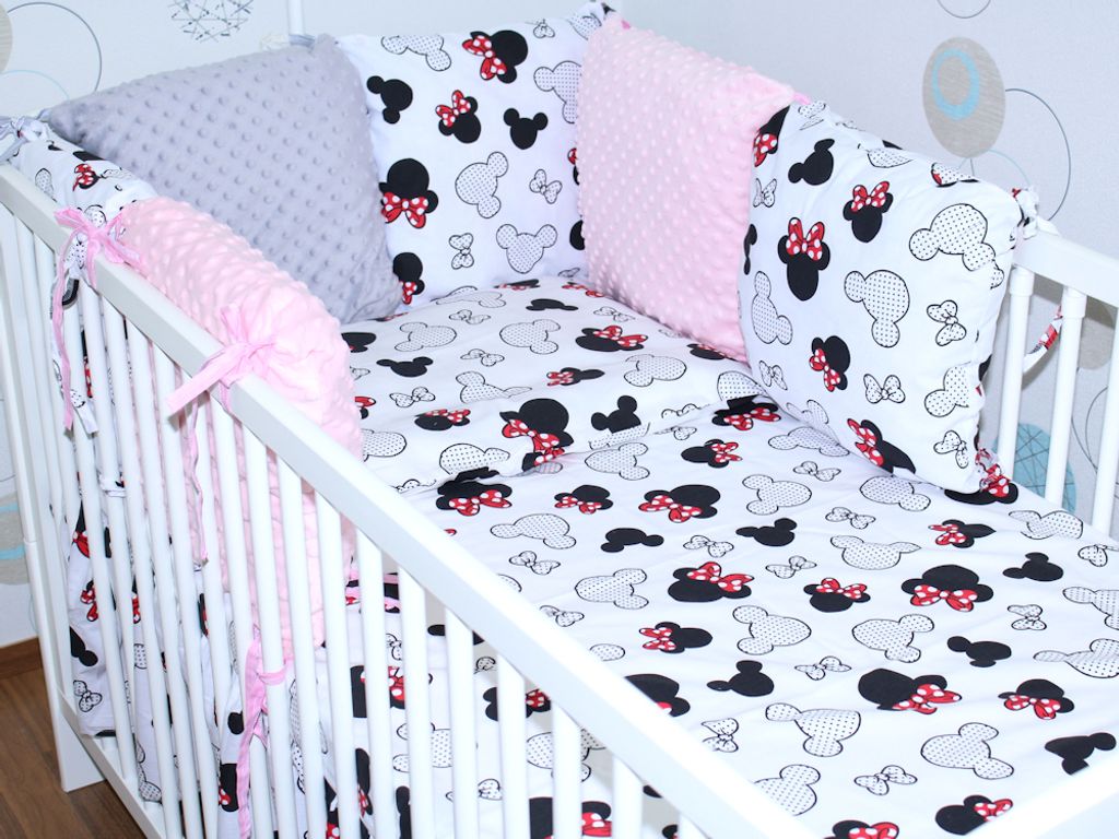 Baby Nestchen mit 6 x Kissen - MINKY und Baumwolle Produktbild 