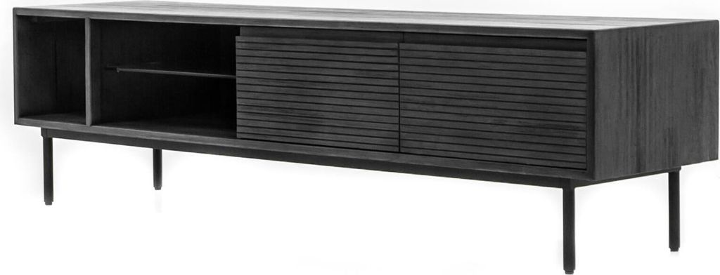 FURNLUX Tv-ständer Capella Dunkelgrau Und Schwarz 130cm / Hauptfarbe: Grau / Abmessungen: 130 x 50 x 45 cm