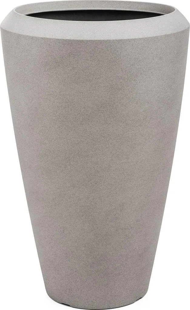 Grand bac à fleurs ovale G21 style béton pour terrasse et jardin zen