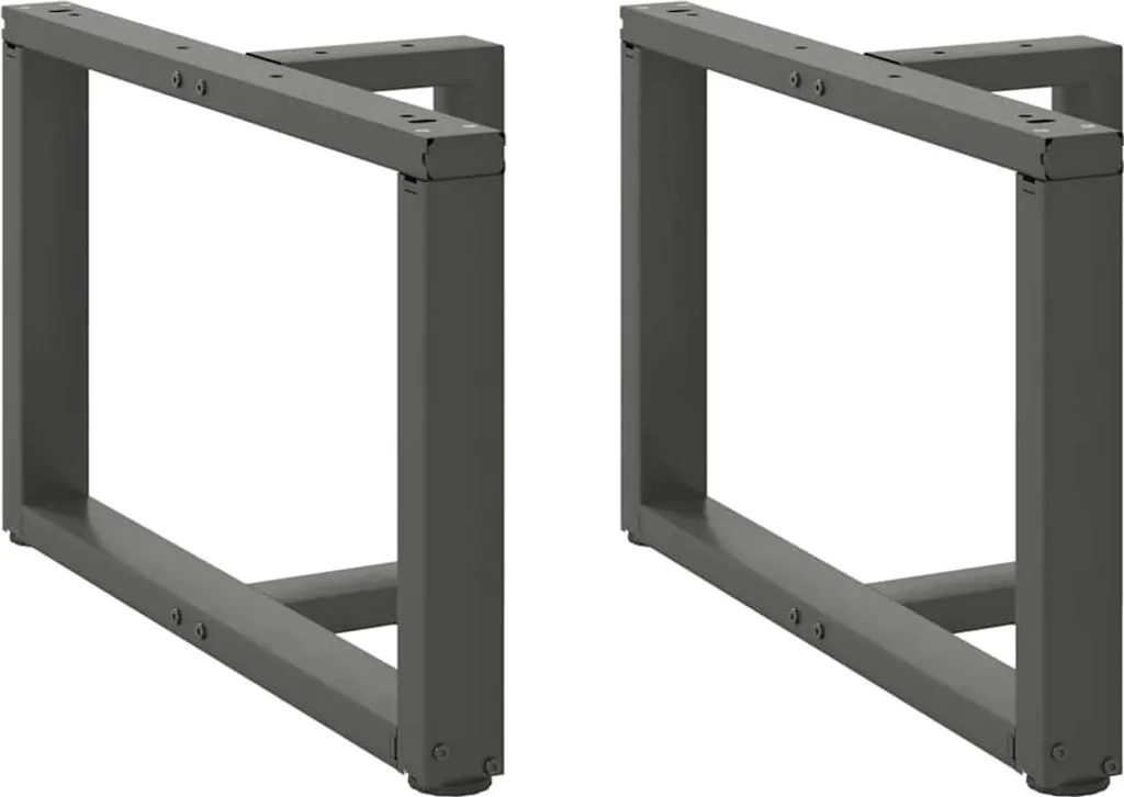 Gambe del tavolino a T 2 pz. Antracite 60x25x(42-43) cm Acciaio