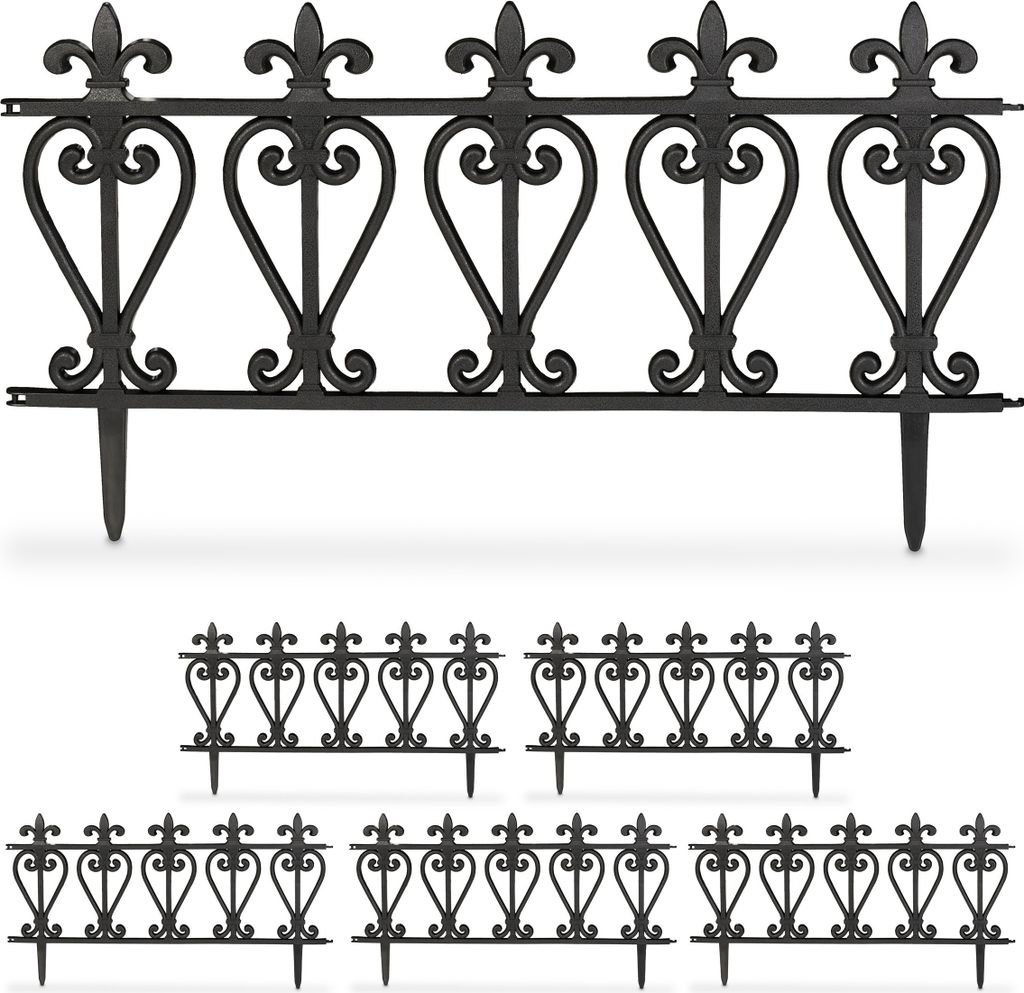 relaxdays Beeteinfassung Kunststoff 6er Set