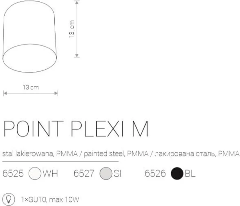 Plafonnier POINT PLEXI M 6525 blanc en plexiglas haute qualité - 2