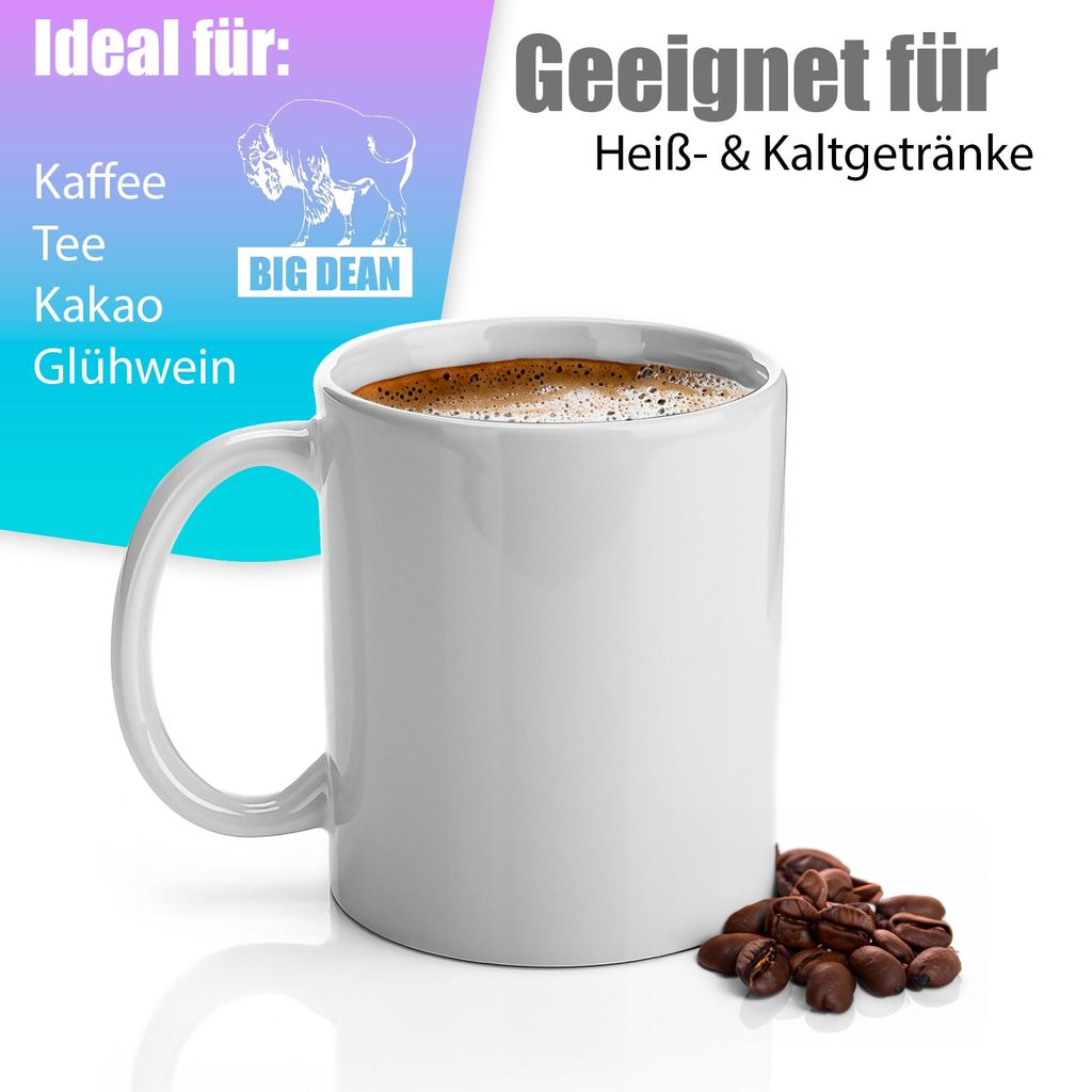 BigDean 6 Stück große Kaffeebecher weiß 300ml