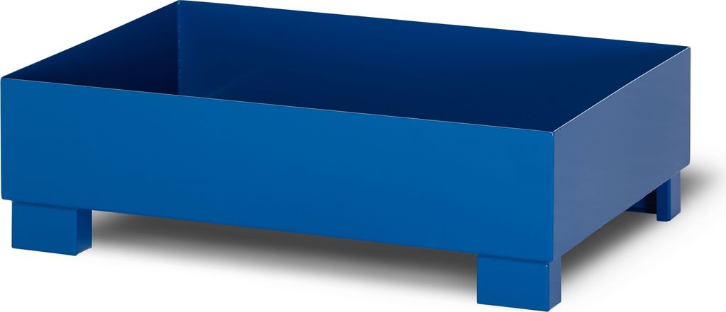RR Industrietechnik Auffangwanne aus Stahl für 2x 200 Liter Fass ohne Gitterrost RAL 5010 enzianblau
