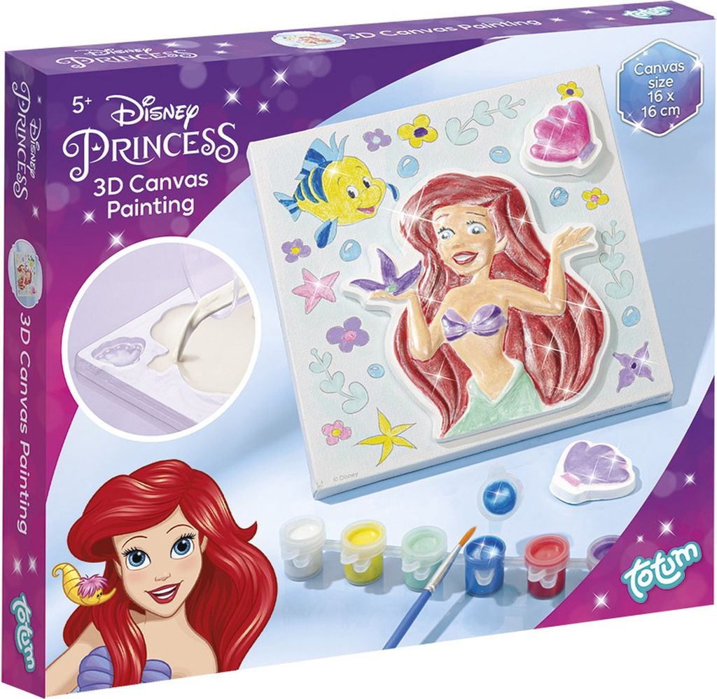 Totum Disney Princess Canvas Plaster Casting, Guss-/Mal-Set für Kinder, 5 Jahr(e), Mehrfarbig