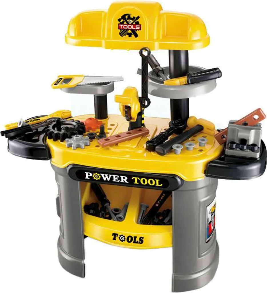 Établi de construction enfant avec 64 outils de bricolage complets