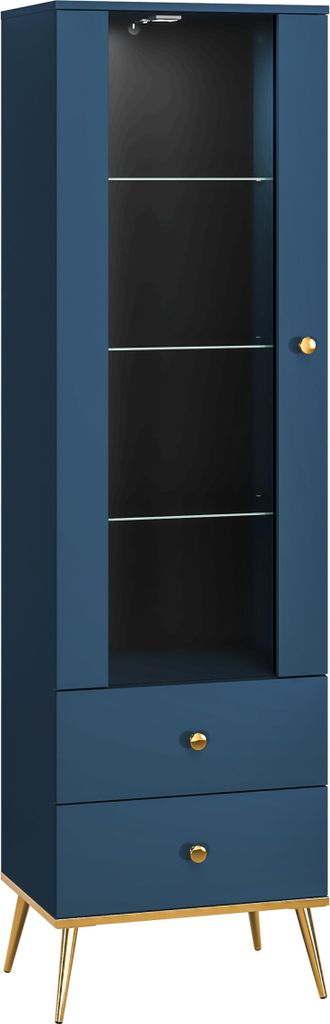 Vitrine mit verglastem Teil MADO – blau