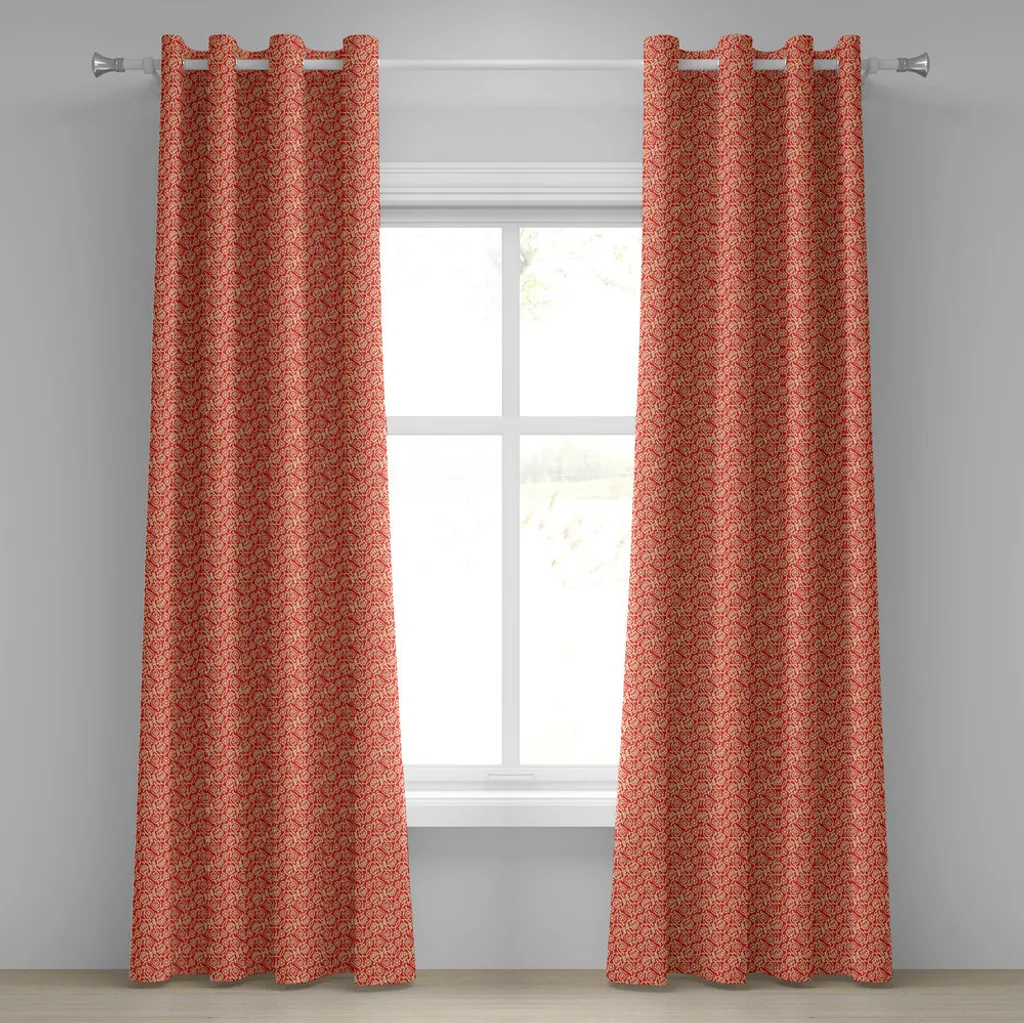 Rideau à œillets pour grande fenêtre design chinois beige 280x245 cm