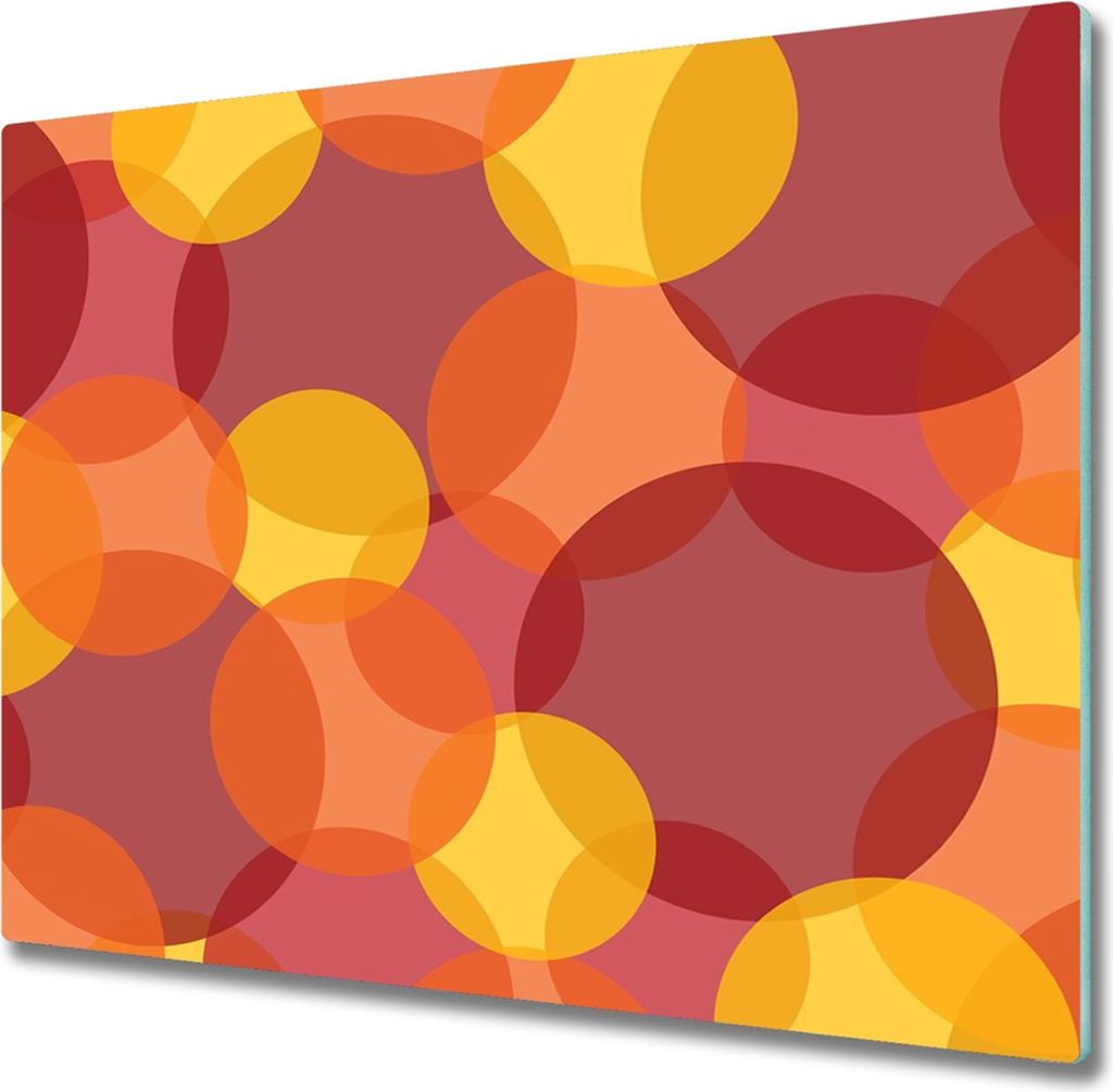 Glas Herdabdeckplatte 60x52 cm Spritzschutz Glasabdeckplatte Schneidebrett Farbige Kreise