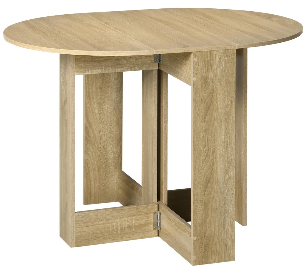 Table de salle à manger ovale pliante en chêne 2 abattants