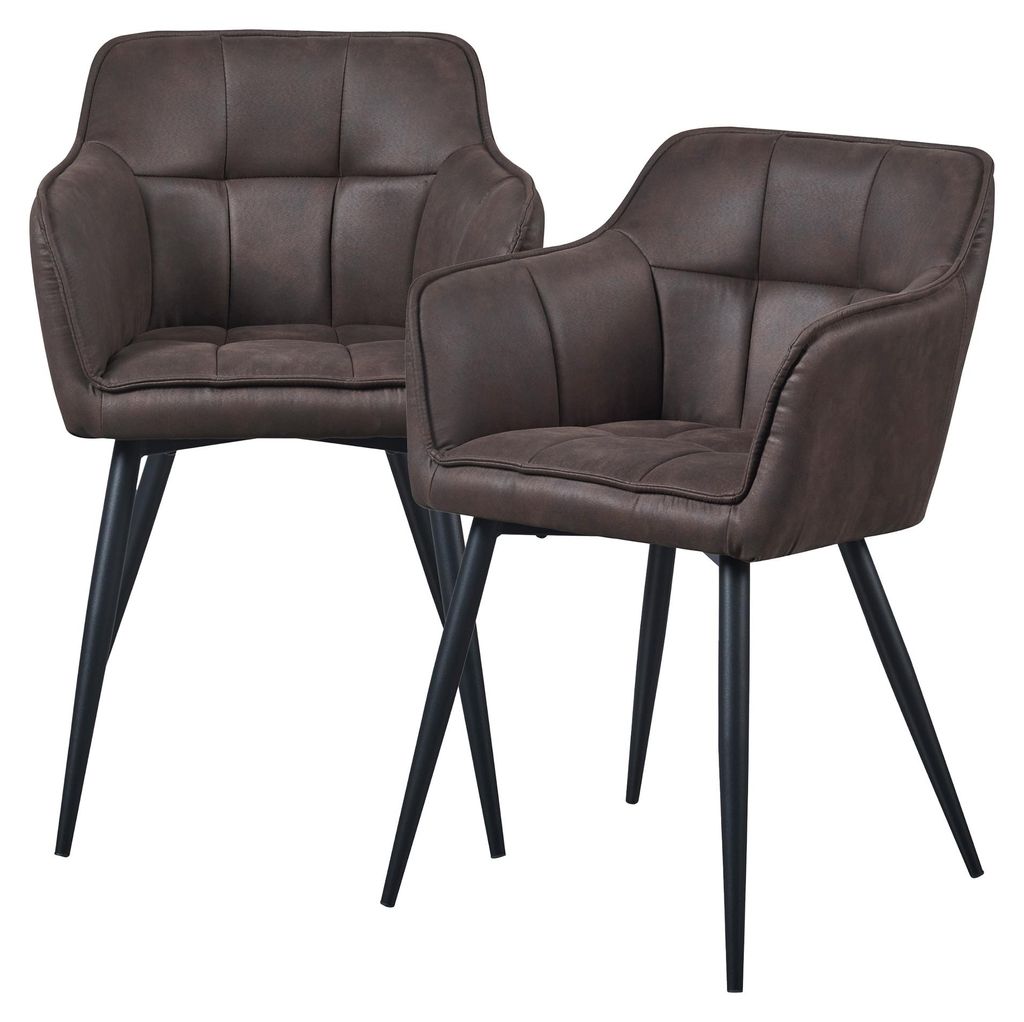 Juego de 2 sillas de comedor "Birmingham" con reposabrazos, Imagen del producto 
