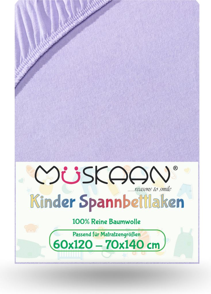 Jersey Kinder Spannbettlaken 60x120 cm - 70x140 cm Flieder Produktbild 