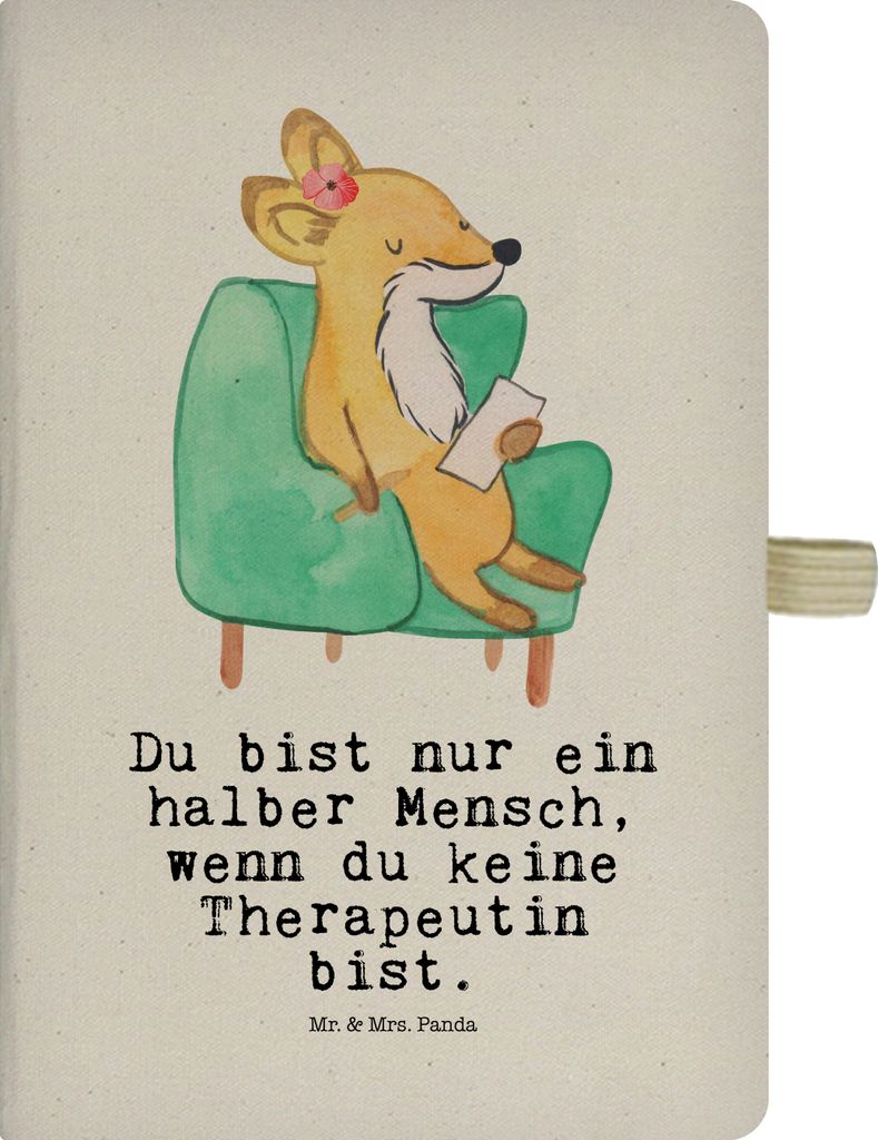 Mr. & Mrs. Panda Journal Therapeutin Herz - Transparent - Geschenk, Tagebuch, kariertes notizbuch, Kladde, A5, Adressbuch