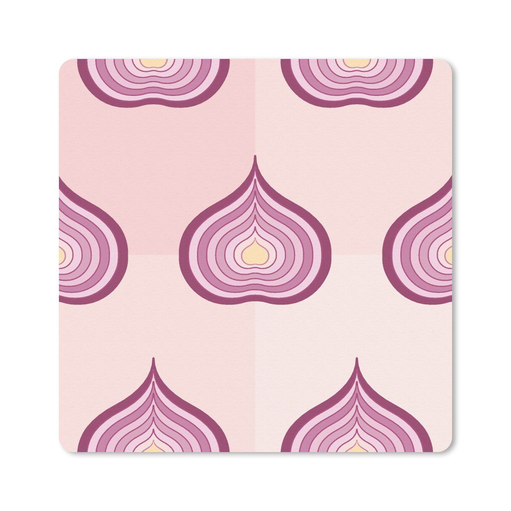 MuchoWow Mauspad Mousepad Lila - Muster - Zwiebeln 20x20 cm - Mousepads - Maus Mat - Pad - Mausunterlage - Desk Mat - Bureauartikeln