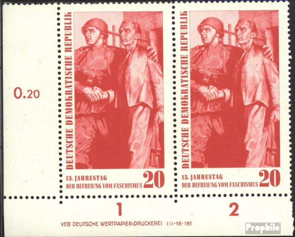 Briefmarken DDR 1960 Mi 764DV mit Druckvermerk (kompl.Ausg.) postfrisch Befreiung