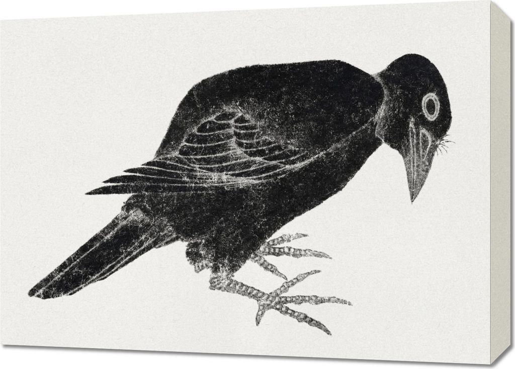 Bild 70x50cm Vogel, Hokusai Japanisch Vintage für das Wohnzimmer