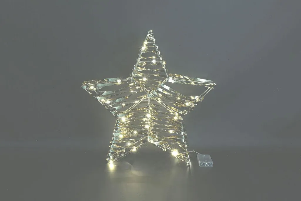 Countryfield Étoile de Noël LED or 40cm en métal brillant - Déco de fête