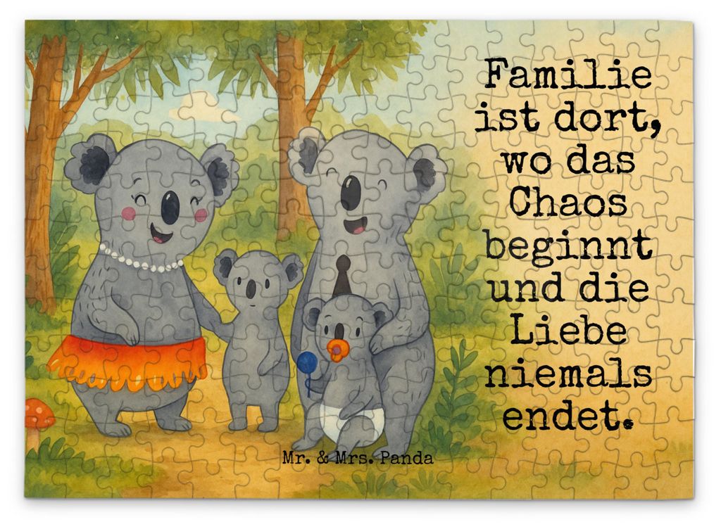 Mr. & Mrs. Panda Puzzle Koala Familie Design 192 Teile - Weiß - Geschenk, Muttertag, Mama, 500, Family, 1000, Puzzlespiel, Koalas, 2000, Kinder, L...