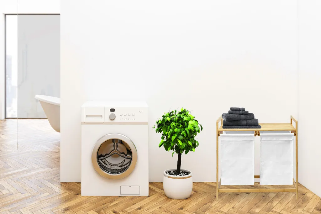 Corbeille à linge HANOI double compartiment bambou - Design et durable - 2