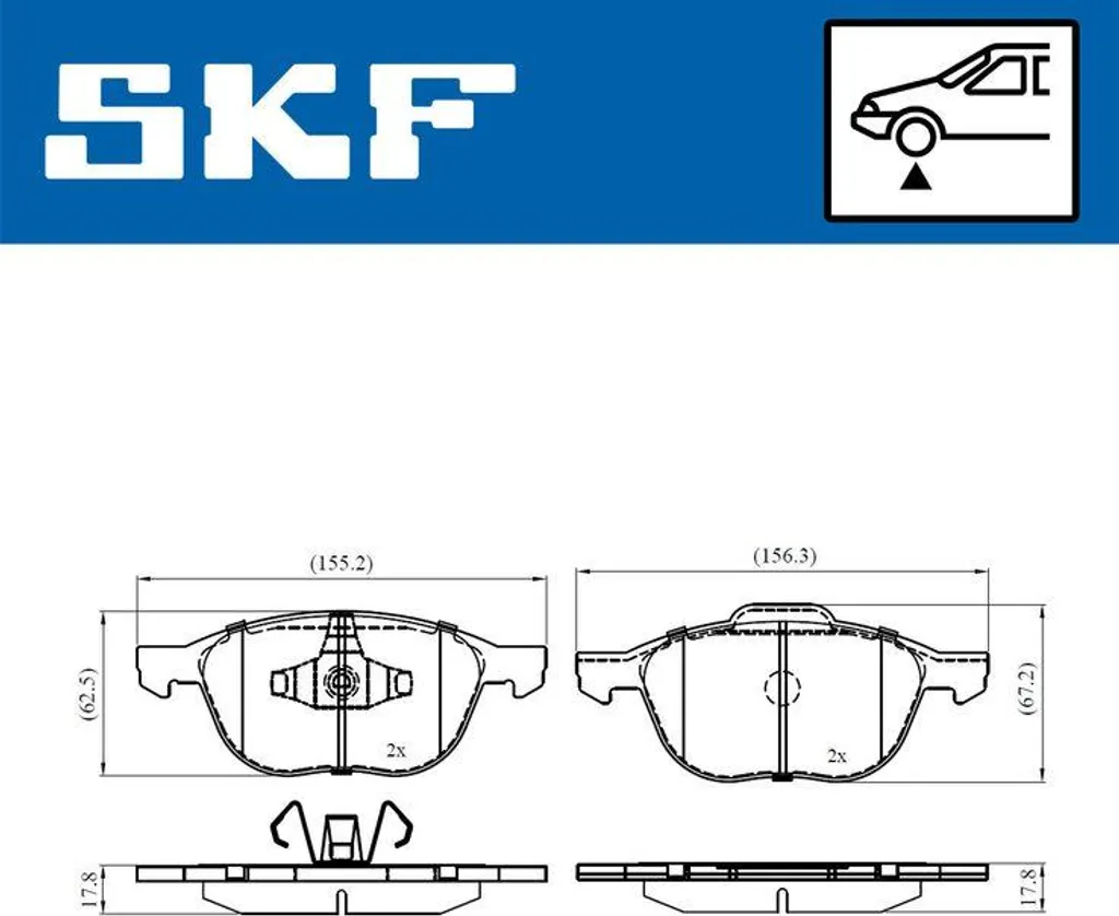 Plaquettes de frein SKF VKBP 80329 haute endurance pour Ford Transit Custom